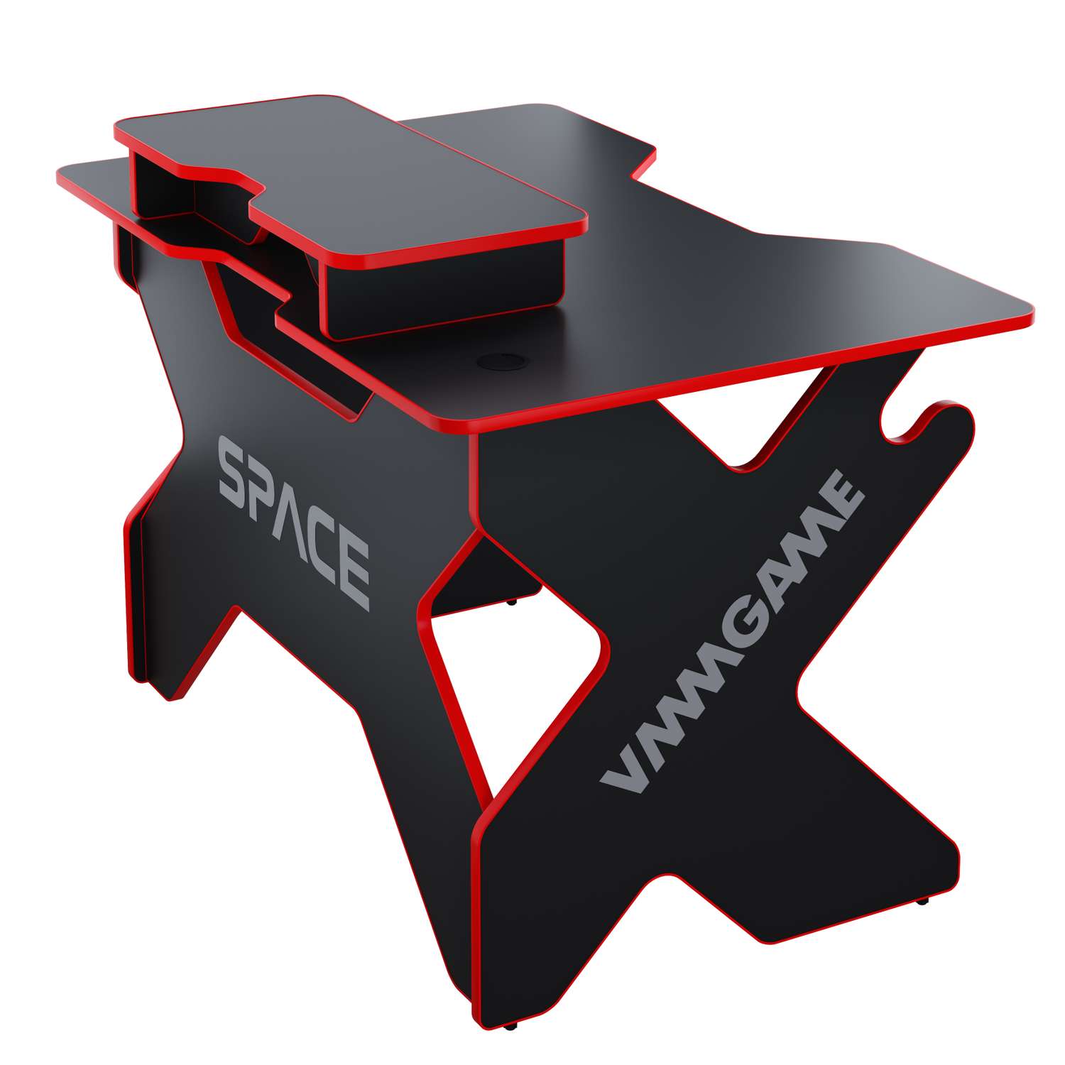 Стол VMMGAME Игровой Space 120dark красный с подставкой для монитора Base - фото 1