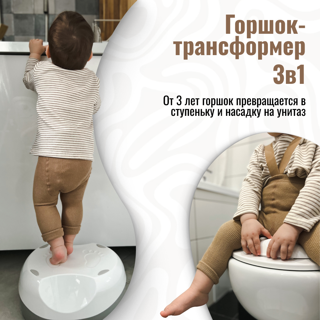 Детский горшок Ifam 3 в 1 Easy doing серый - фото 2