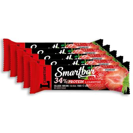 Батончик Smartbar L-carnitine протеиновый клубника с L-карнитином 5 шт. х 40 г.