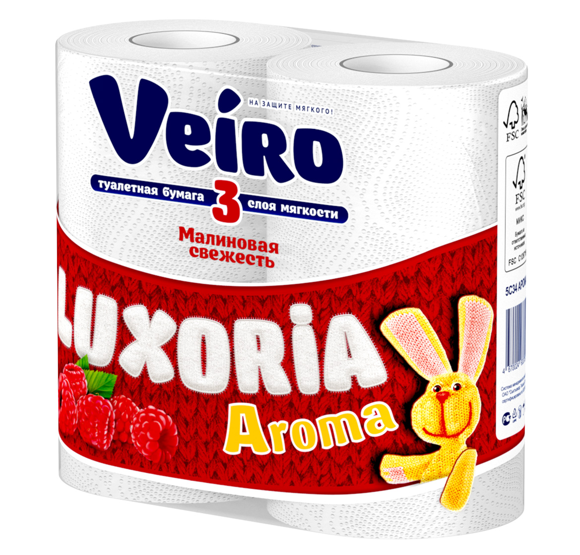 Туалетная бумага Veiro Luxoria Aroma Малиновая свежесть 3слоя/4рулона - фото 3