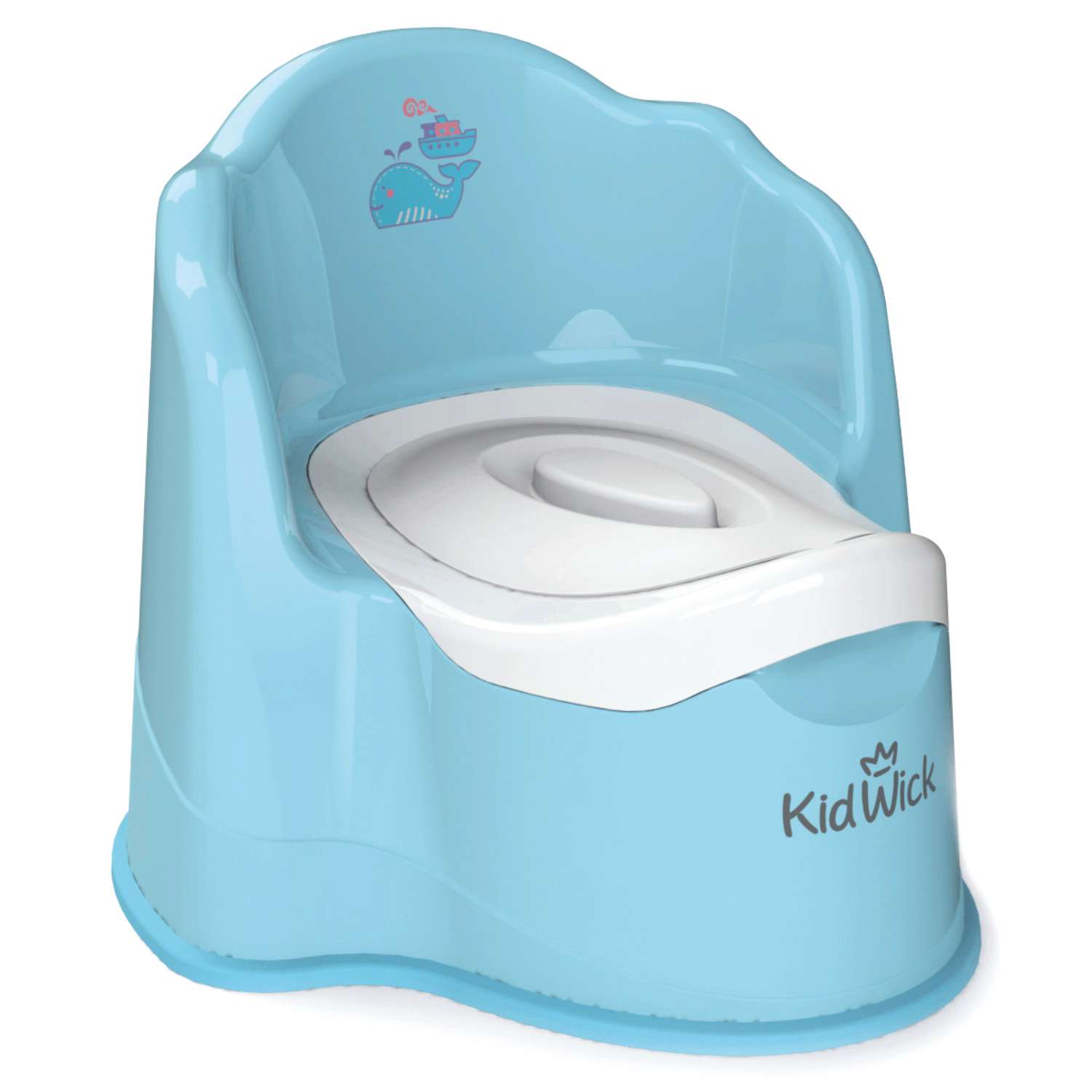 Горшок туалетный KidWick Королевский голубой с белой крышкой - фото 1
