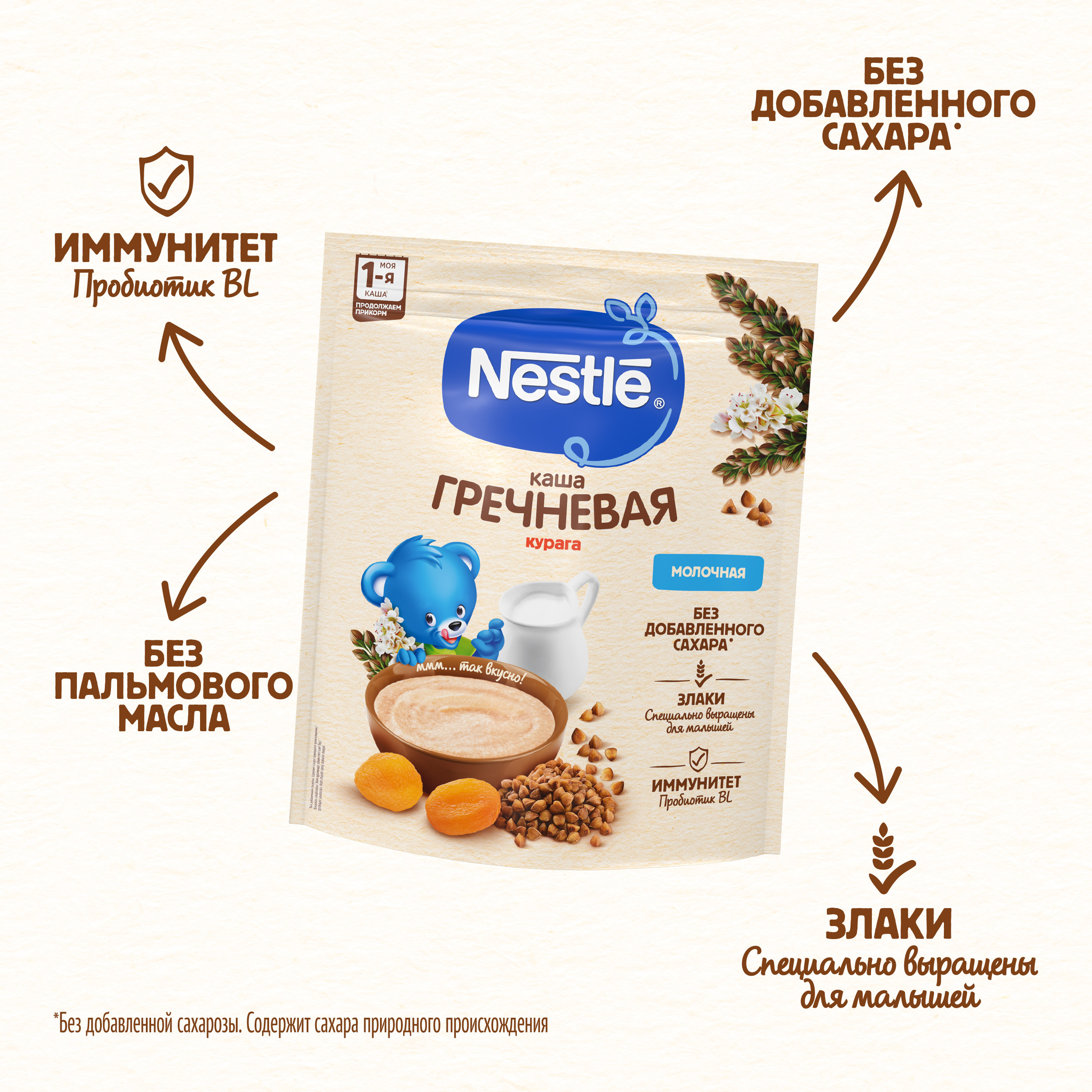 Каша молочная Nestle гречка-курага 200г с 5месяцев купить по цене 157 ₽ в  интернет-магазине Детский мир