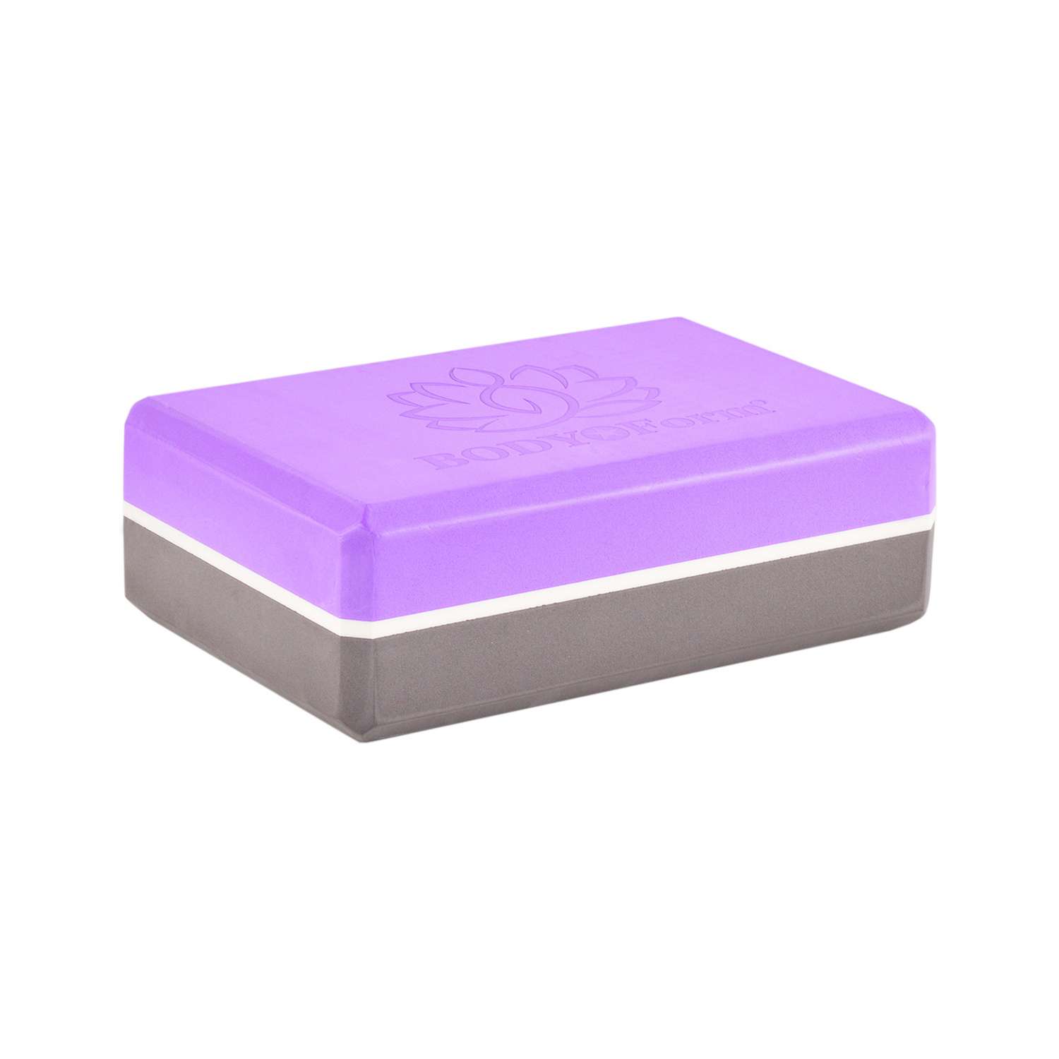 Блок для йоги Body Form BF-YB04 фиолетовый/серый - фото 1