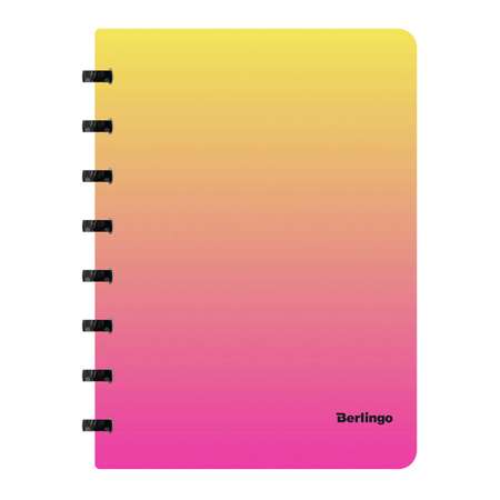 Бизнес-тетрадь Berlingo Radiance А5+ 80 листов клетка на кольцах80г/м2 пластиковая обложка 700мкм желтый/розовый