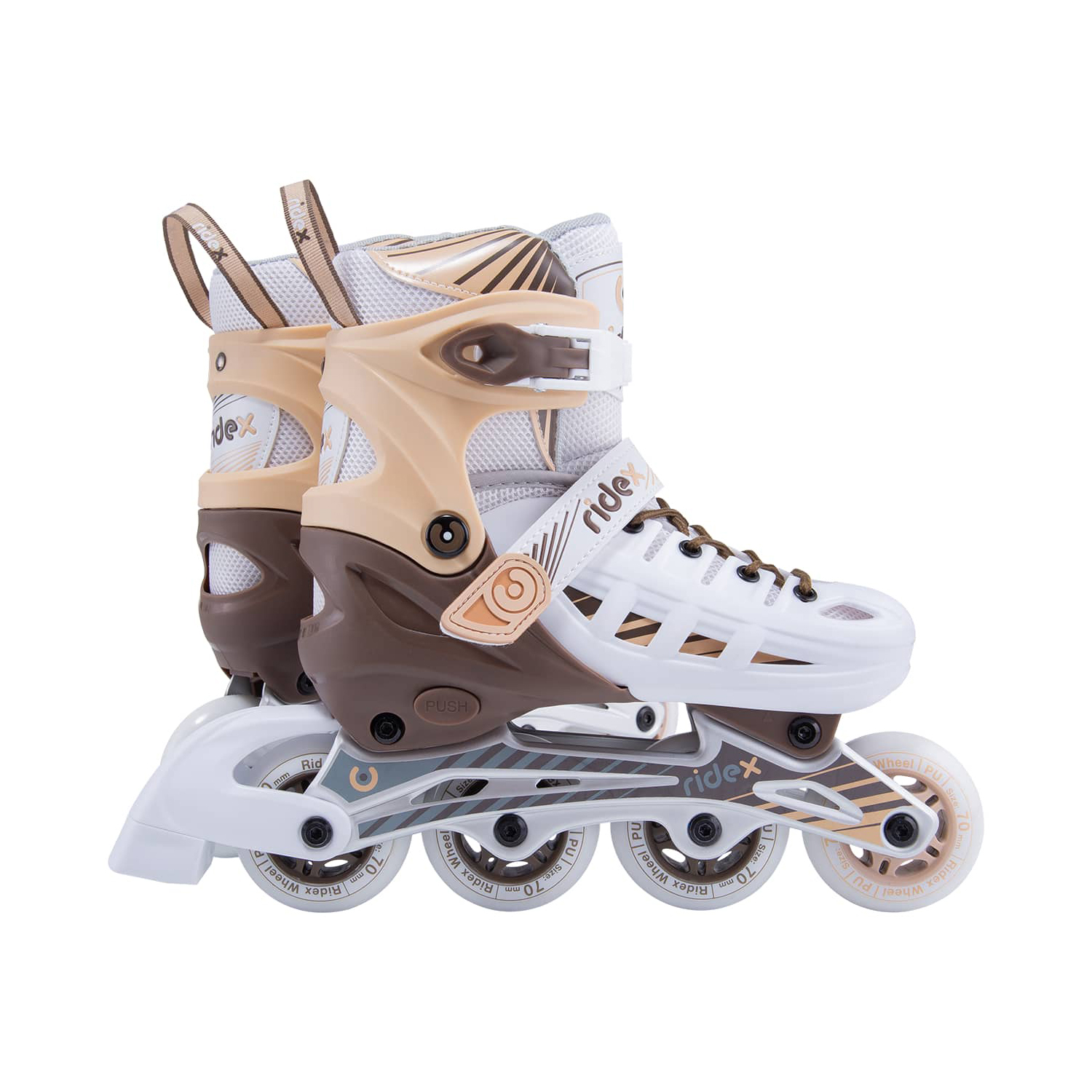 Ролики раздвижные RIDEX Inline skates Twist Brown plastic M - фото 4