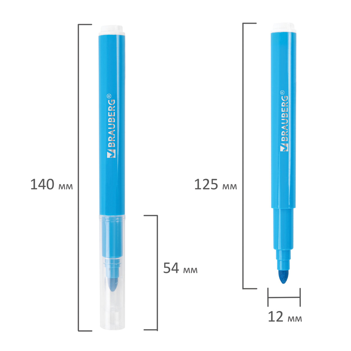 Фломастеры Brauberg утолщенные 12 цветов - фото 10