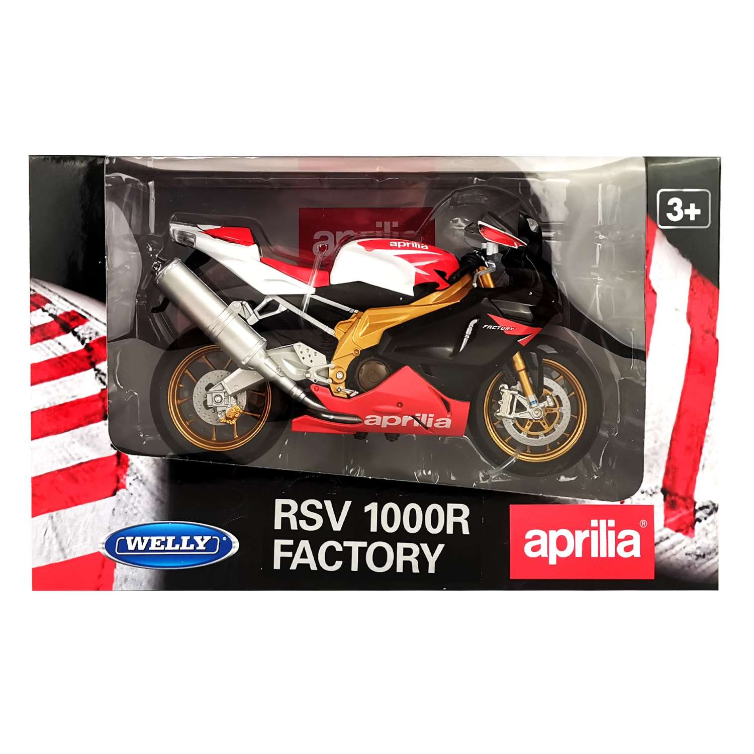 Мотоцикл WELLY 1:10 Aprilia RSV 1000 R Factory красный 62808F-W - фото 3