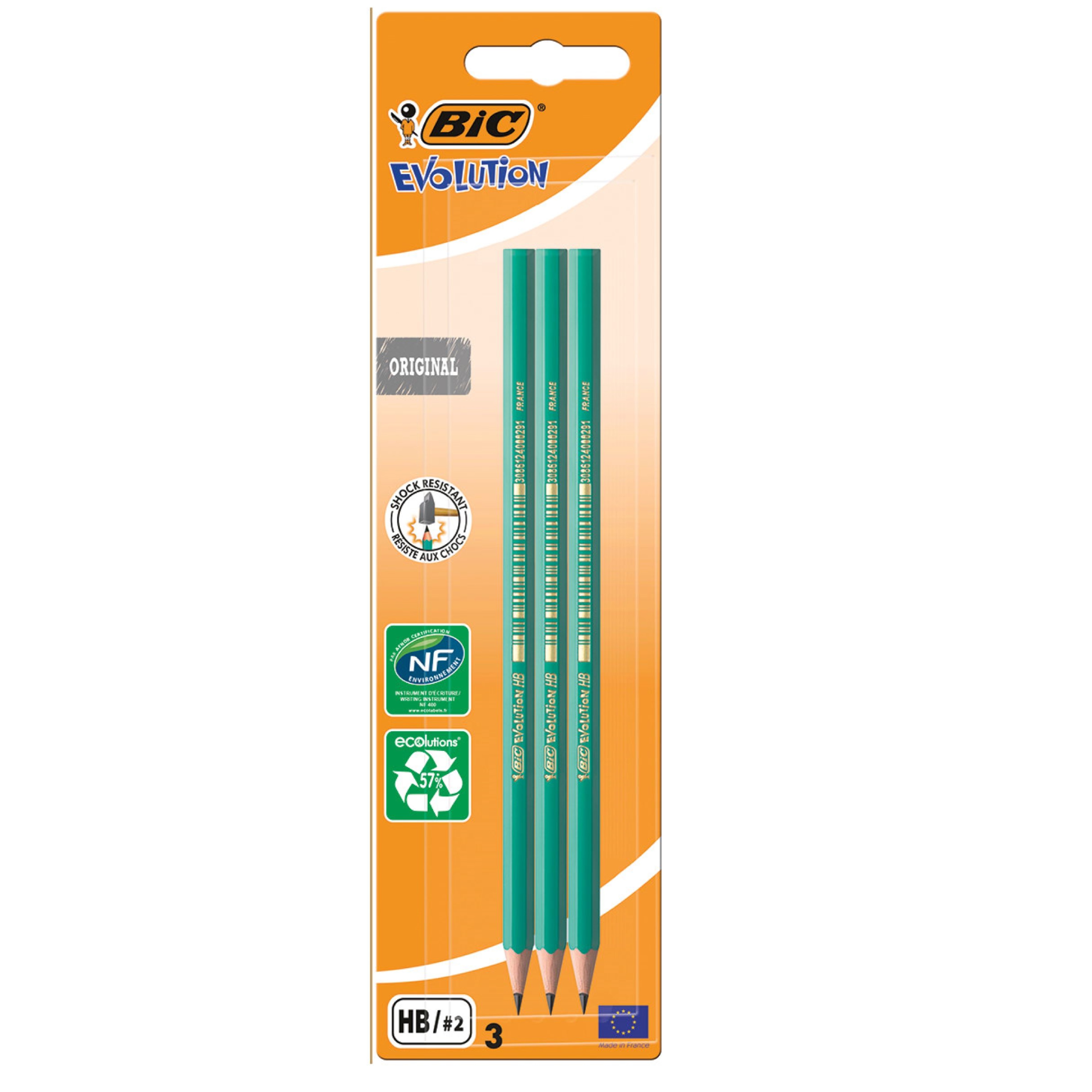 Карандаш чернографитовый Bic Evolution 3шт 948393 - фото 1