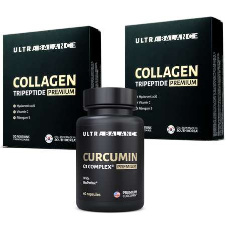 Комплекс для суставов связок UltraBalance премиум витамины куркумин и коллаген БАД в саше для взрослых мужчин и женщин