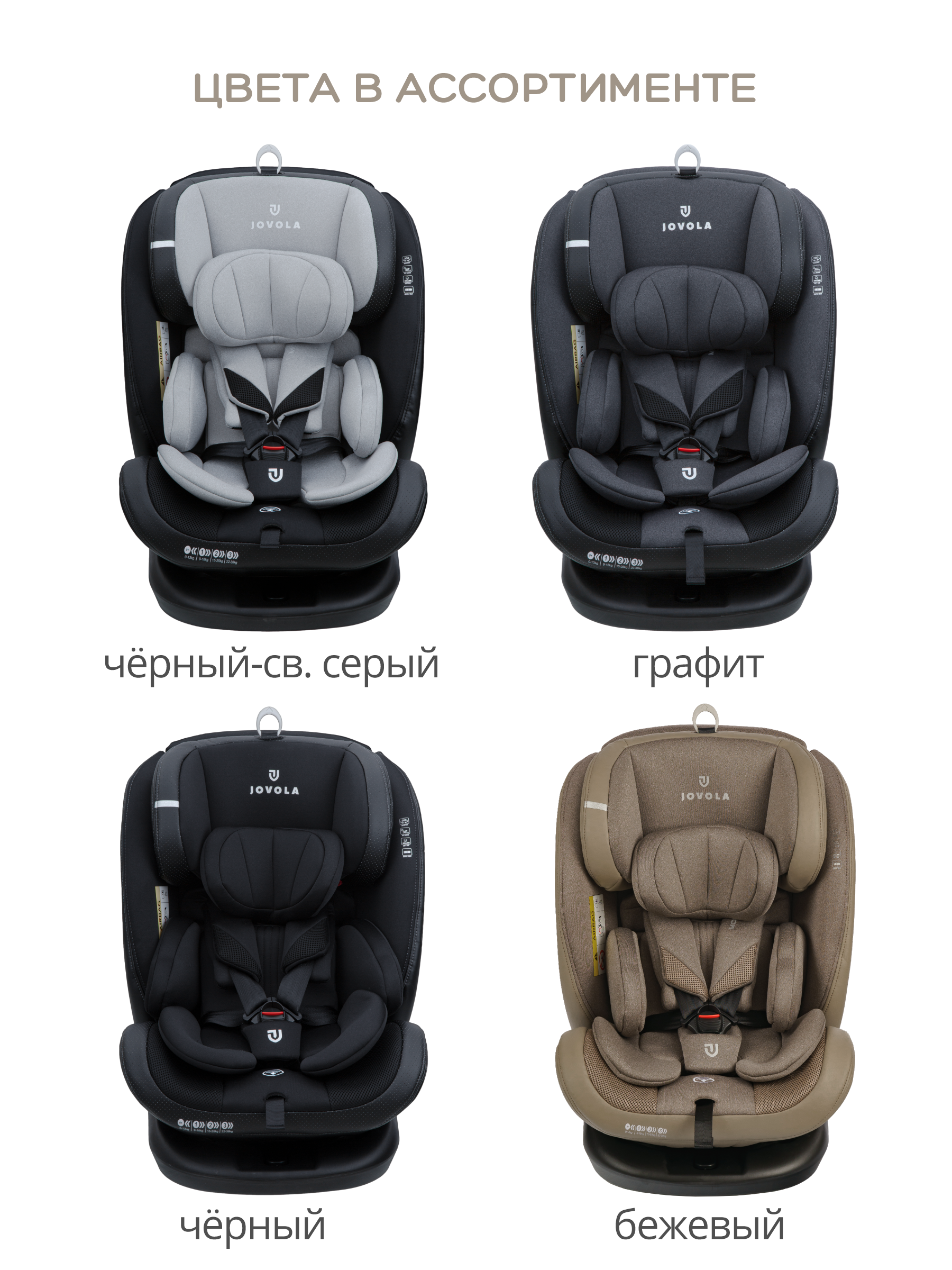 Автокресло JOVOLA Moon Isofix группа 0+1+2+3 0-36 кг бежевый - фото 13