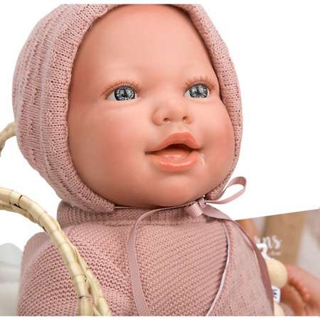 Кукла пупс Arias Reborns Avana реборн новорожденный мягкий 45 см реалистичный с корзиной
