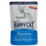 Корм влажный для кошек Happy Cat 100г соус лосось ломтики пауч