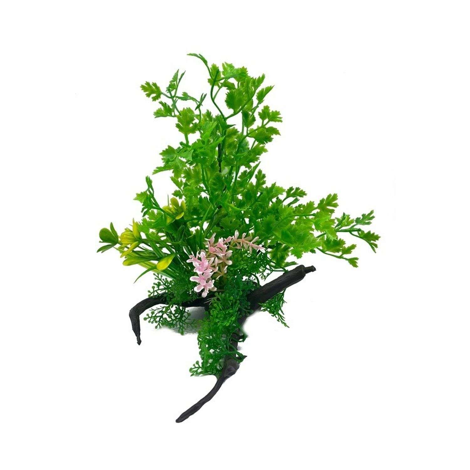 Аквариумное растение Rabizy искусственное с корягой 12х22 см - фото 2