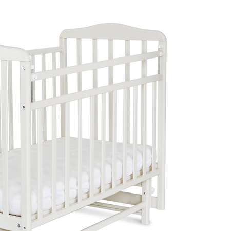 Детская кроватка СКВ Митенька прямоугольная, поперечный маятник (белый)