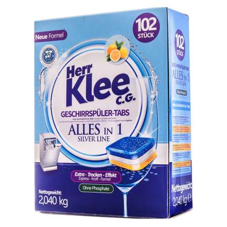 Таблетки для посудомойки Herr Klee C.G. Silver Line бесфосфатные 102 шт