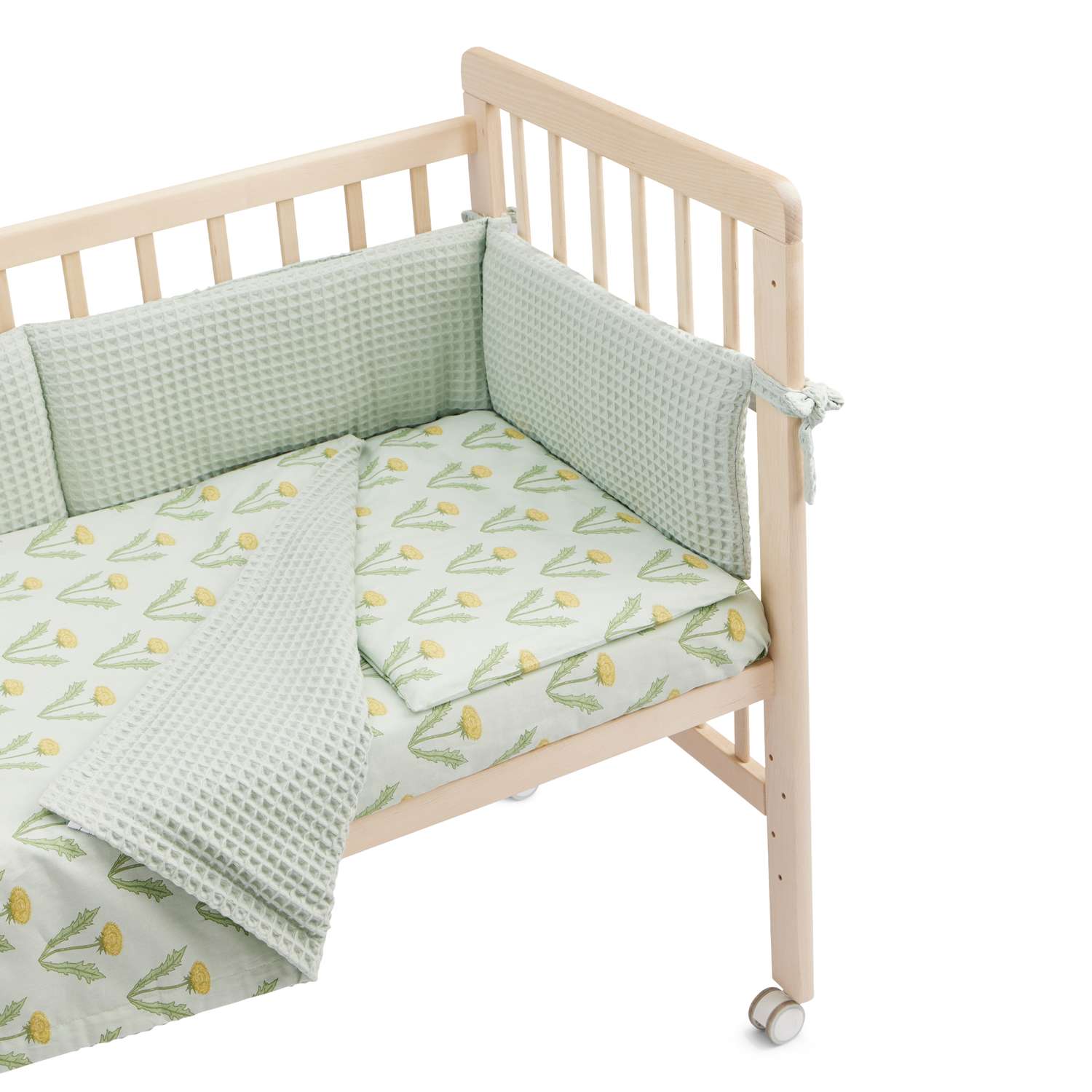Бортик в кроватку Happy Baby 165х26 см зеленый - фото 8