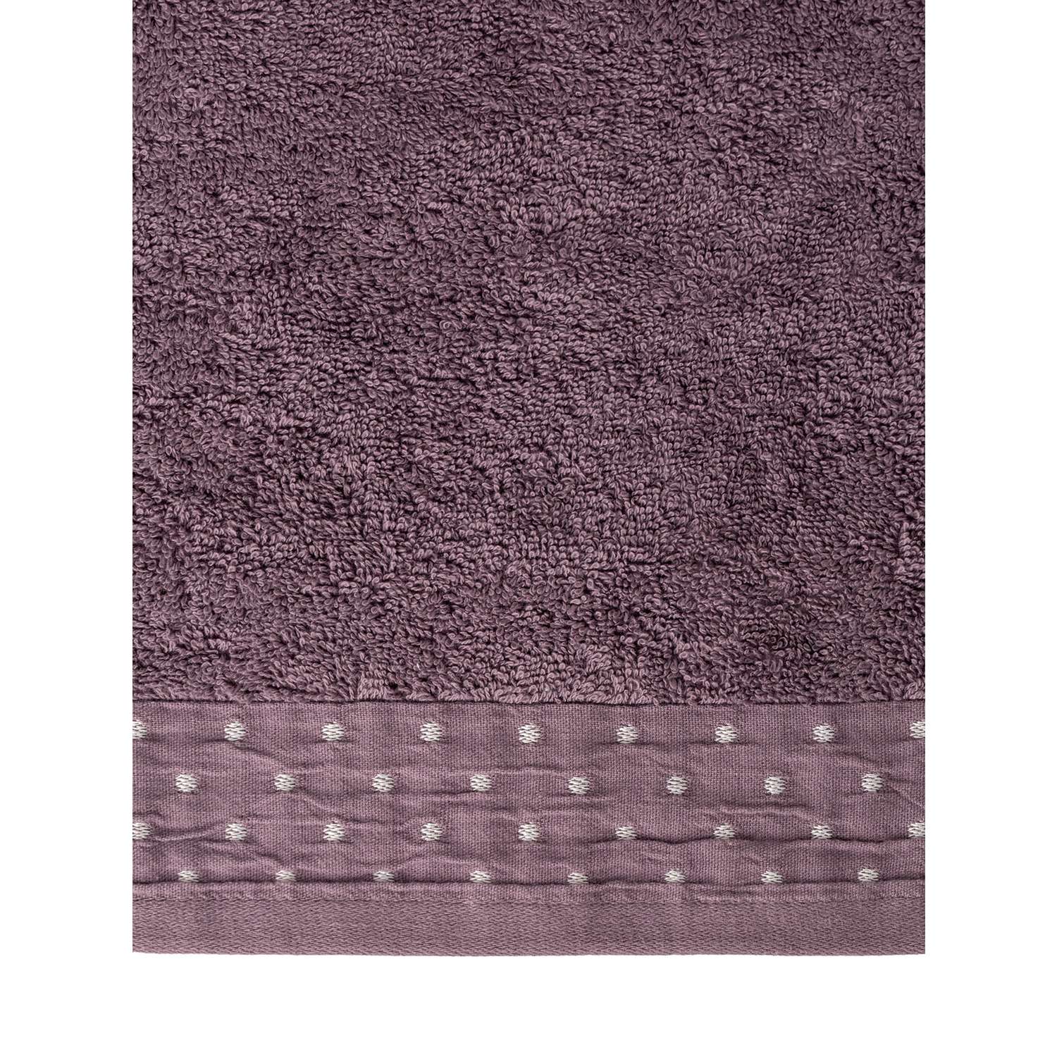 Полотенце махровое LUCKY с бордюром 35x70 см 100% хлопок лилово-коричневый D100312 - фото 4
