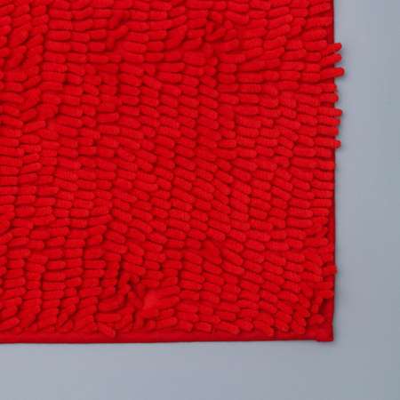 Коврик Доляна для ванной «Букли длинные» 40×60 см цвет красный