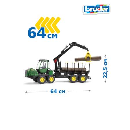 Игрушка BRUDER Трактор John Deere 1210E с прицепом и аксессуарами