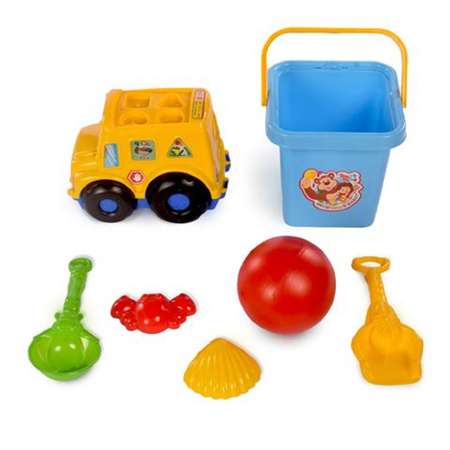 Набор игрушек для песочницы TOY MIX Машинка ведерко мячик формы