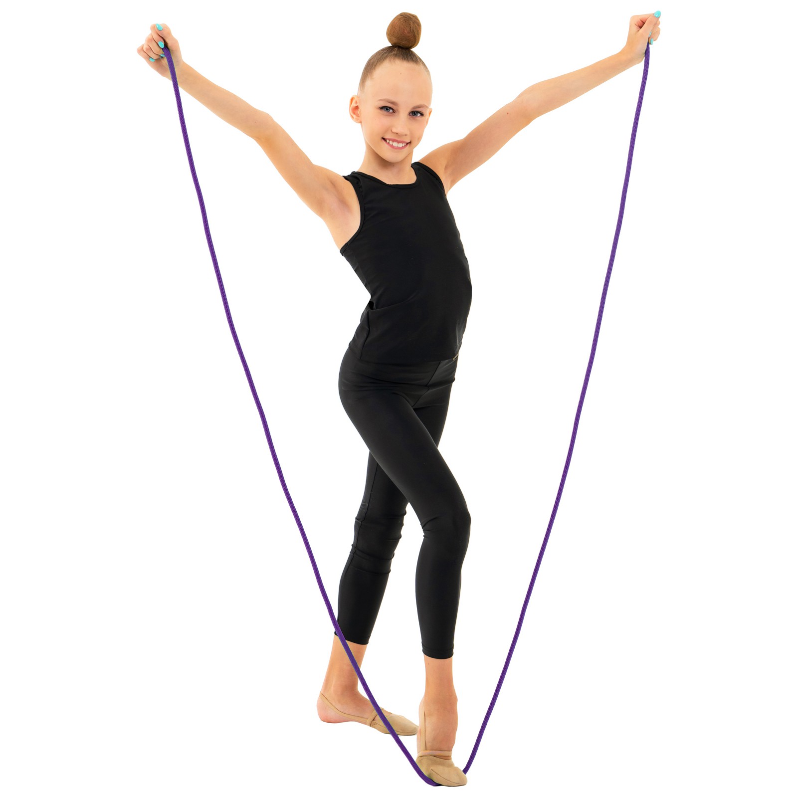 Скакалка Grace Dance гимнастическая. 3 м. цвет фиолетовый - фото 4
