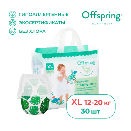 Трусики-подгузники Offspring XL 12-20 кг 30 шт расцветка Тропики