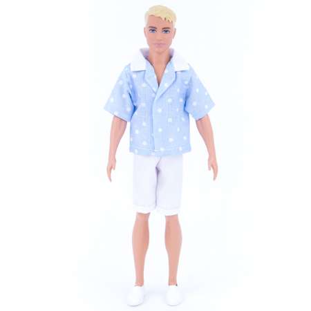 Набор летней одежды Модница для куклы 29-30 см голубой-белый