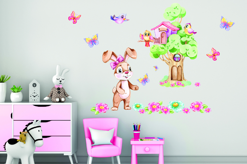 Наклейка оформительская ГК Горчаков на стену в детскую комнату с рисунком зайка для декора - фото 5