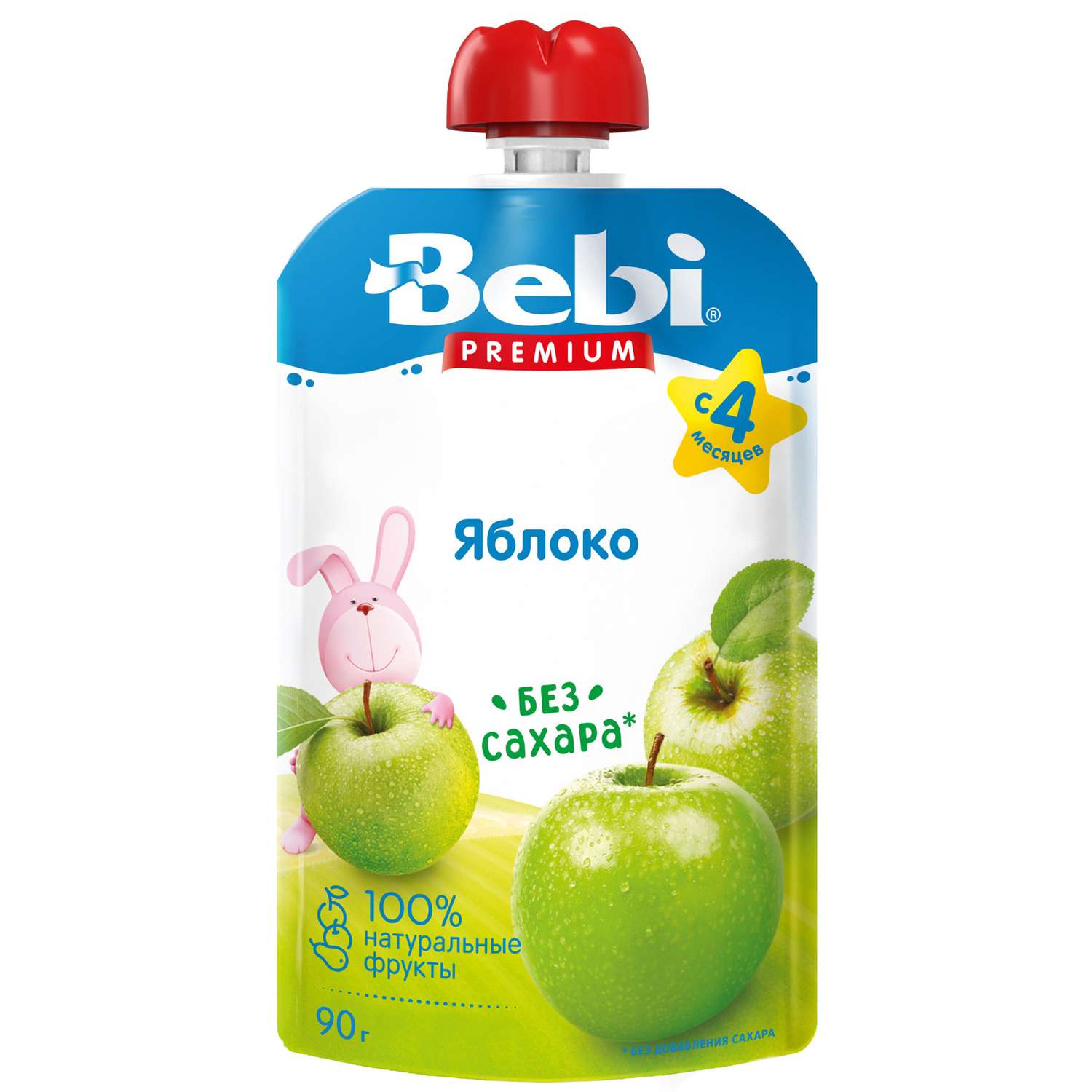 Пюре Bebi Premium яблоко 90г с 4месяцев - фото 1