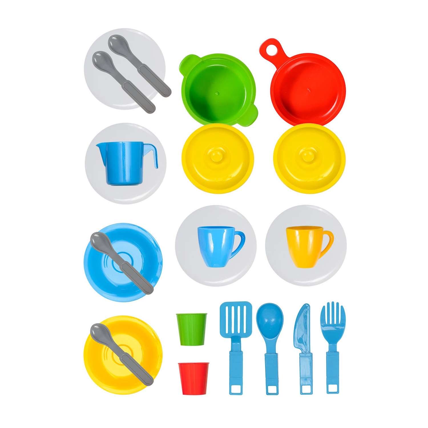 Игрушечная посуда детская Green Plast игровой набор для кухни 23 шт - фото 1