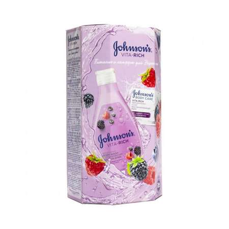 Подарочный набор Johnsons Vita-Rich: Гель для душа с экстрактом Малины 250 мл и Мыло лесные ягоды