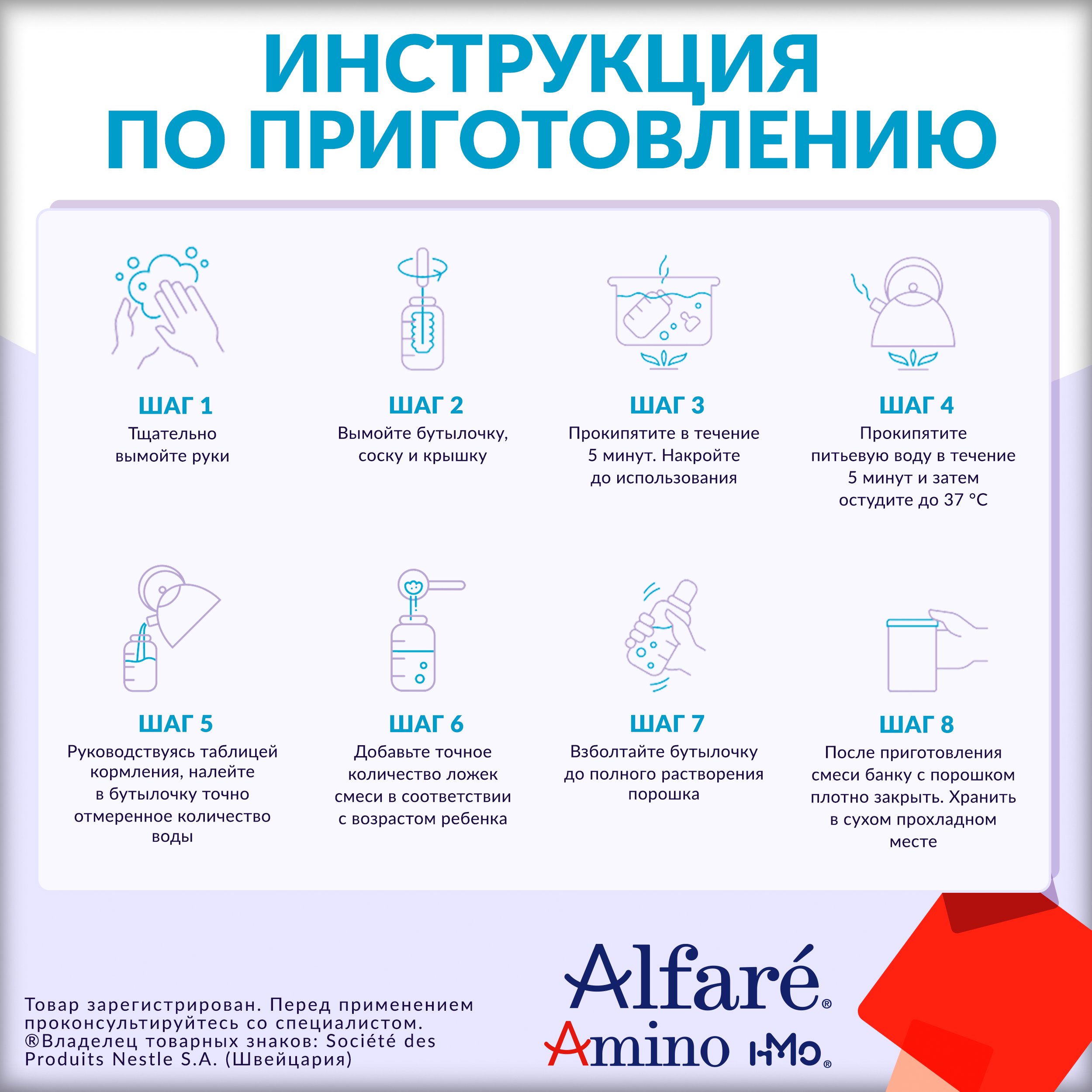 Cмесь Nestle Alfare Amino HMO 400г с 0месяцев купить по цене 3419 ₽ в  интернет-магазине Детский мир