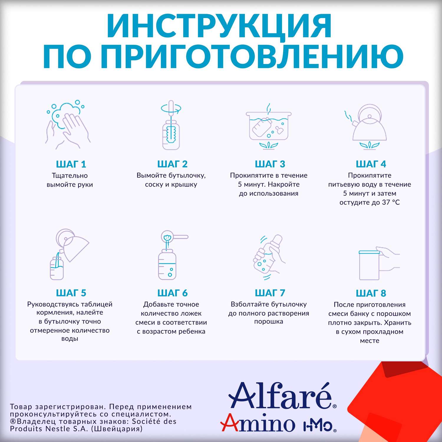 Cмесь Nestle Alfare Amino HMO 400г с 0месяцев - фото 12