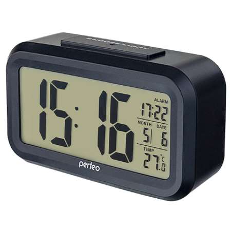 Часы-будильник Perfeo Snuz чёрный PF-S2166 время температура дата