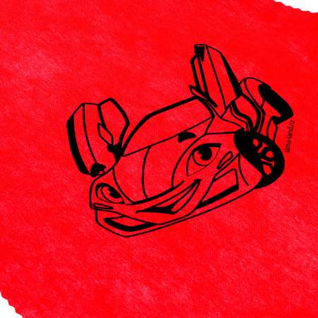 Фартук Школа Талантов для творчества «Гоночная машина» цвет красный 42х63 см