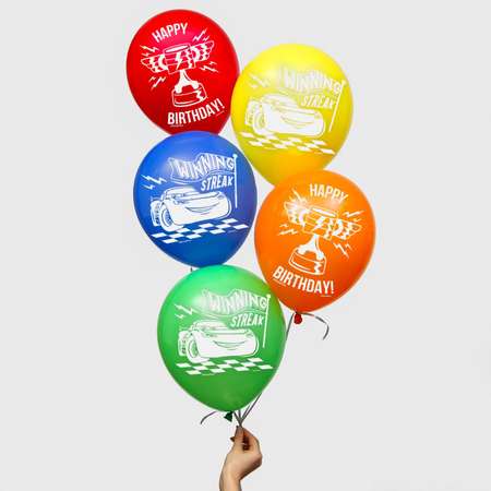 Воздушные шары Sima-Land Тачки Happy Birthday 50 шт