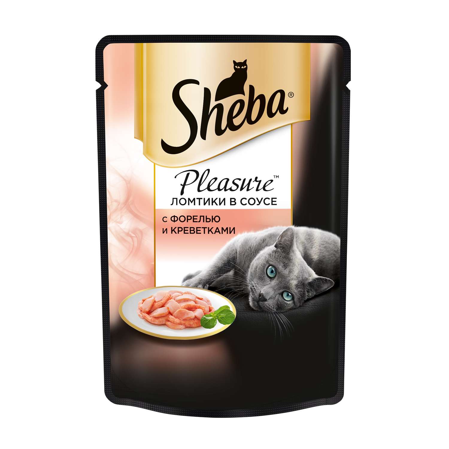 Корм влажный для кошек Sheba Pleasure 85г с форелью и креветками пауч - фото 1