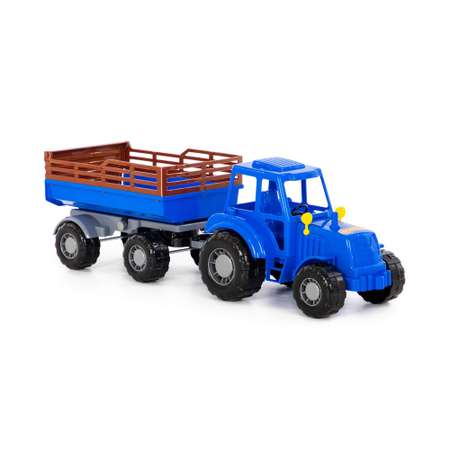 Трактор Полесье с прицепом синий Алтай 57 см