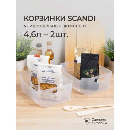 Комплект корзинок Econova SCANDI 4.6л - 2шт. прозрачный