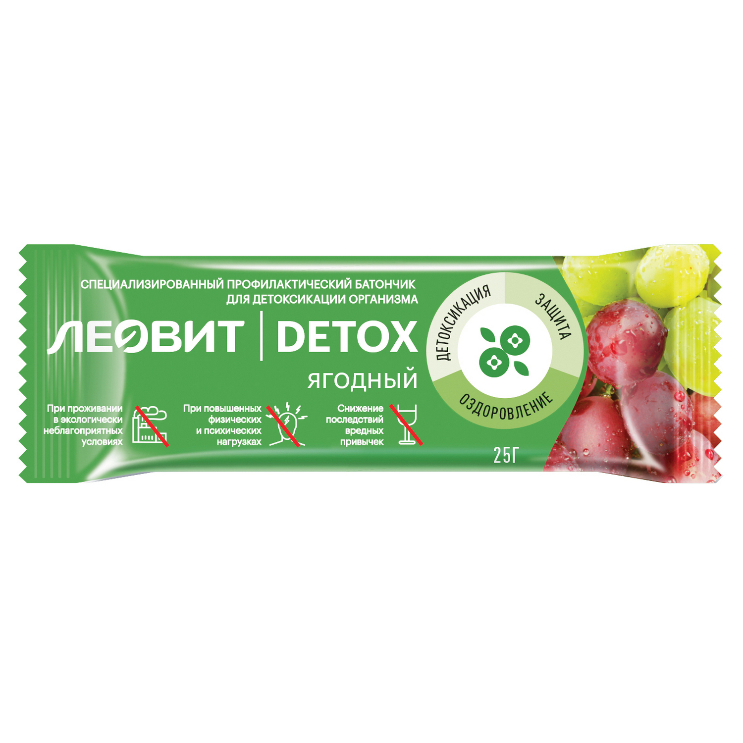 Батончик Леовит Detox ягодный 25г - фото 1