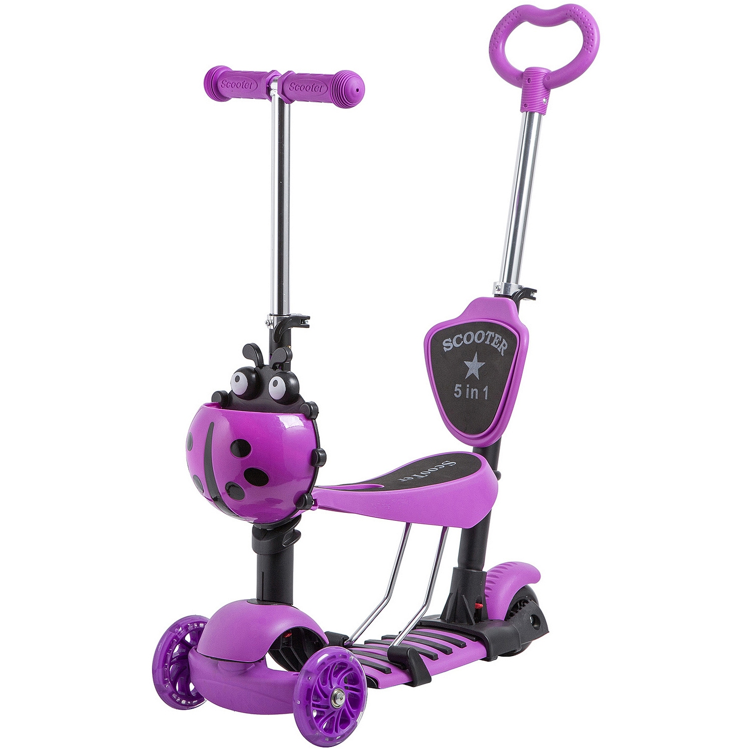 Самокат NOVATRACK Disco-kids Saddle PRO фиолетовый - фото 1