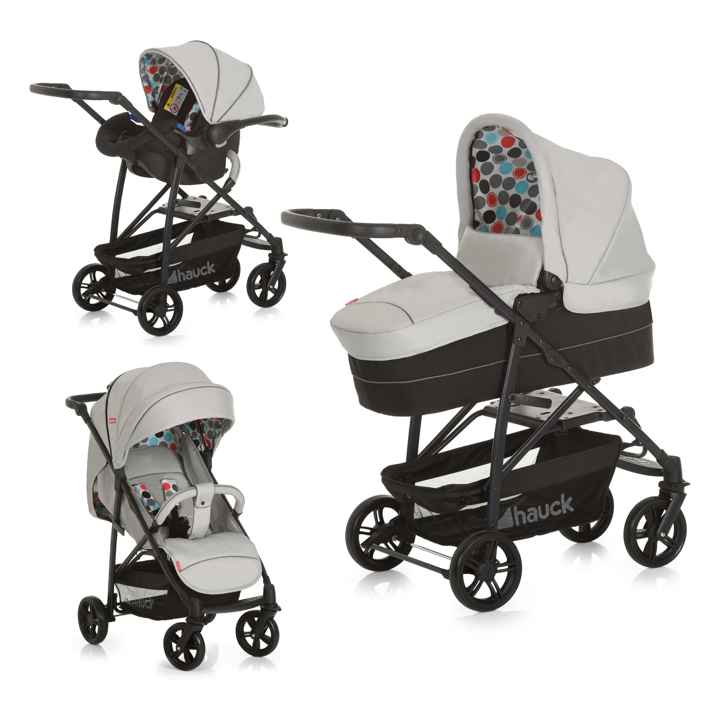 Коляска 3в1 Fisher Price Toronto 4 Trioset Gumball Grey - фото 2