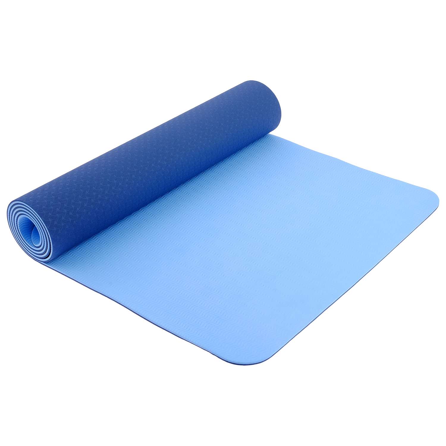 Коврик Sangh Для йоги двухцветный синий голубой - фото 1