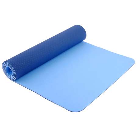 Коврик Sangh Для йоги двухцветный синий голубой