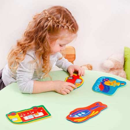 Пазл Vladi Toys мягкие Baby puzzle Транспорт 4 картинки