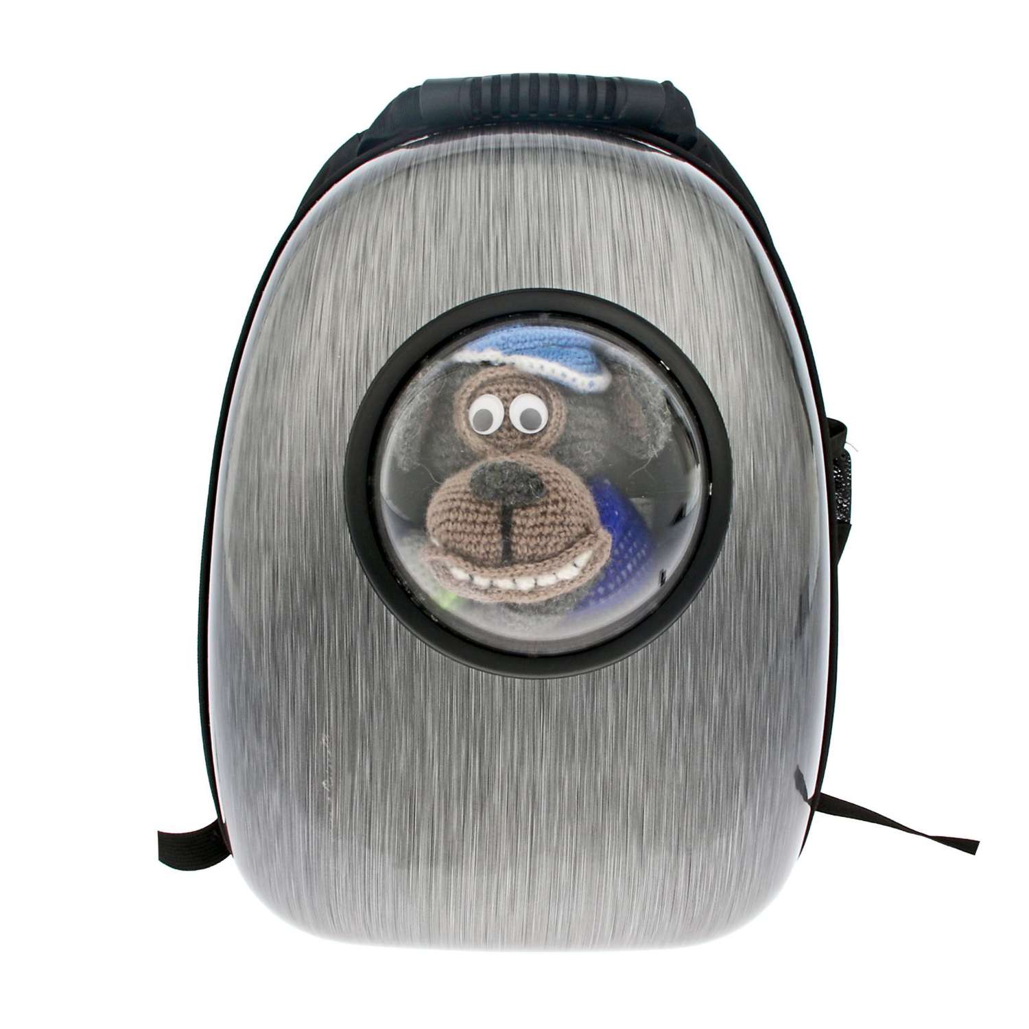 Рюкзак для переноски животных Пижон с окном для обзора 32х25х42 см серебристо-чёрный - фото 3