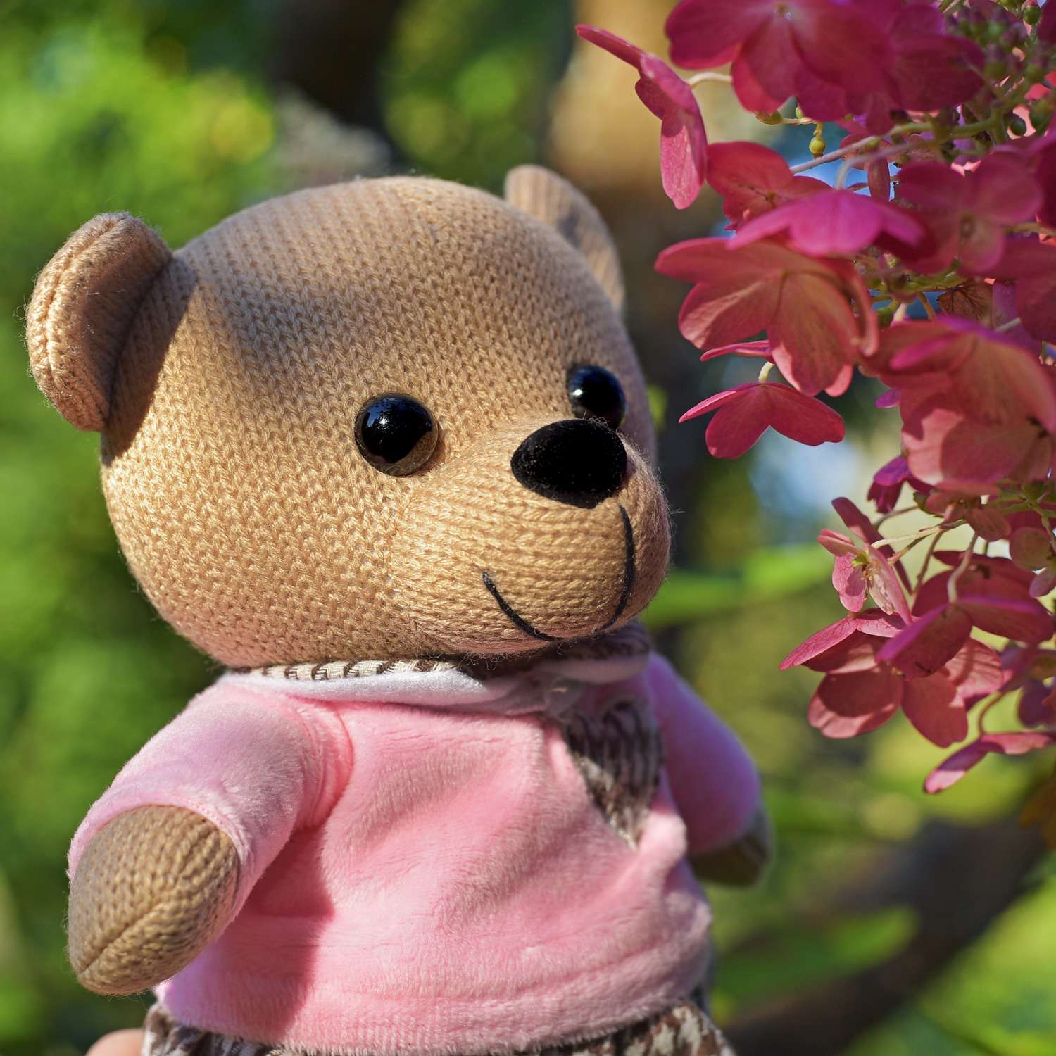 Мягкая игрушка Knitted ABTOYS Мишка вязаный девочка в розовом джемпере 22см - фото 4