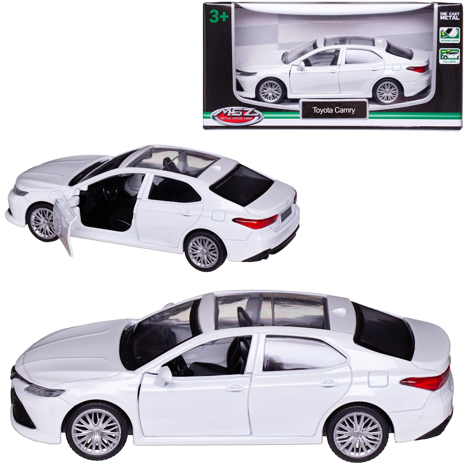 Автомобиль Abtoys Toyota MSZ 1:43 инерционный белый WE-15961W - фото 1