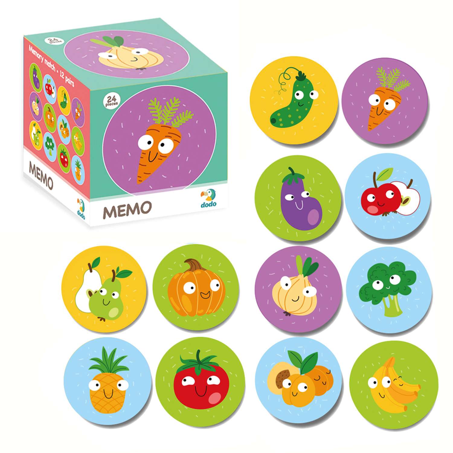 Настольная игра Dodo Мемо Фрукты и Овощи - фото 1