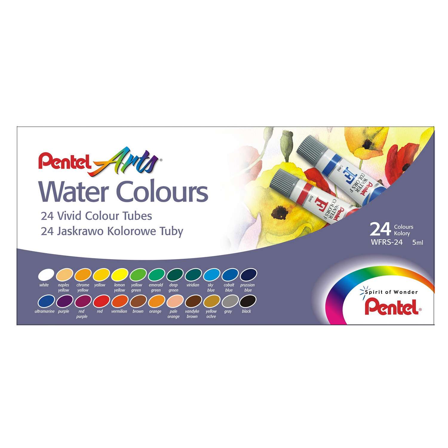 Акварель Pentel Water Colours 24 цвета - фото 1